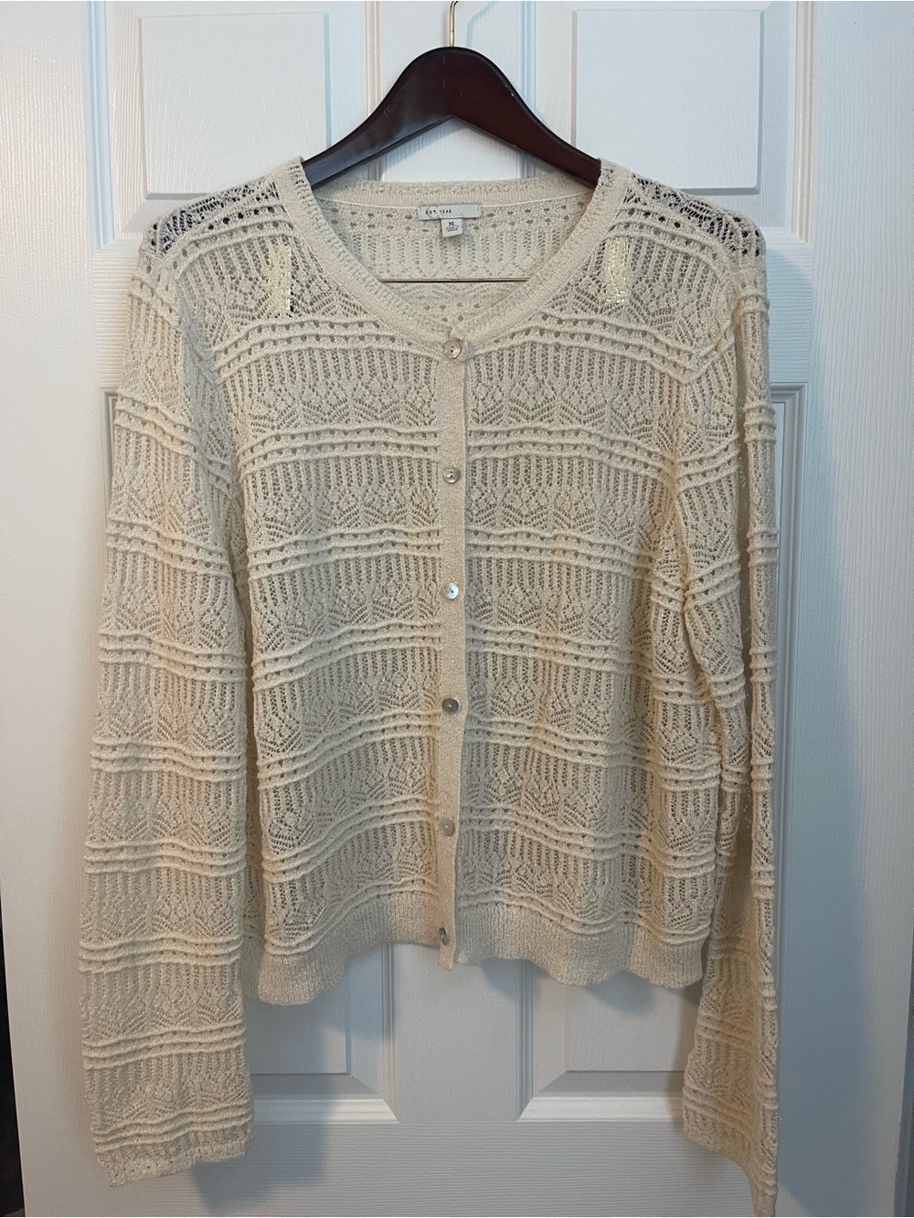 Light Tan Button Front Sweater Cardigan
